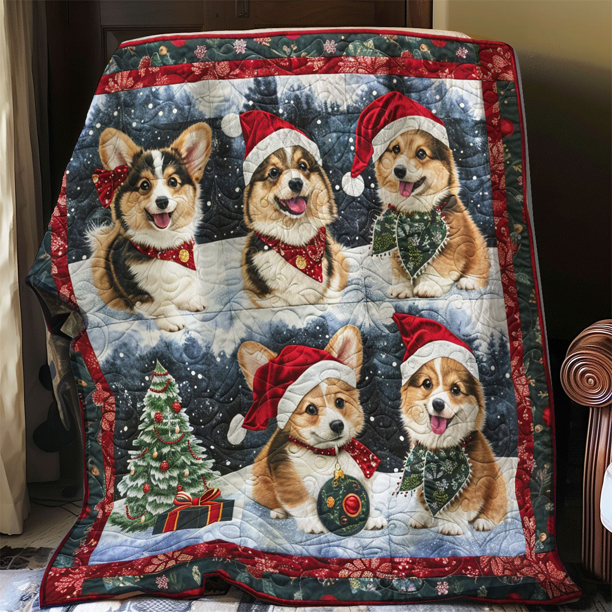 Christmas Countdown With Corgi WO1908006CL Quilt