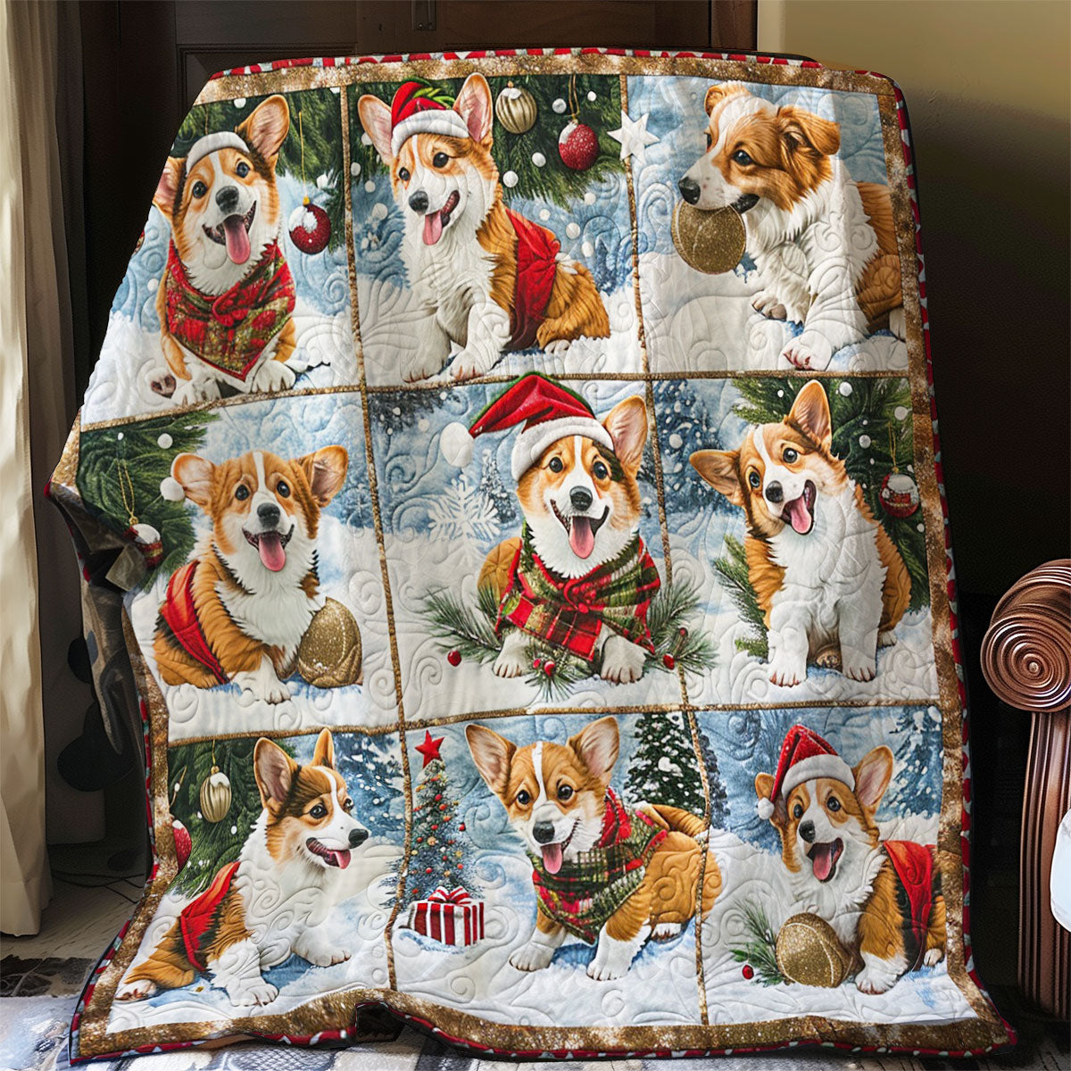 Corgi's Jolly Christmas WO1908003CL Quilt