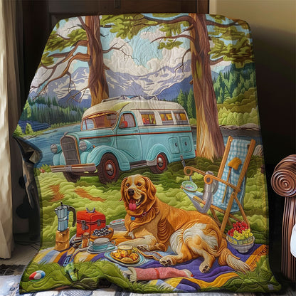 Enjoyable Vacation With Golden Retriever WO1508033CL Quilt