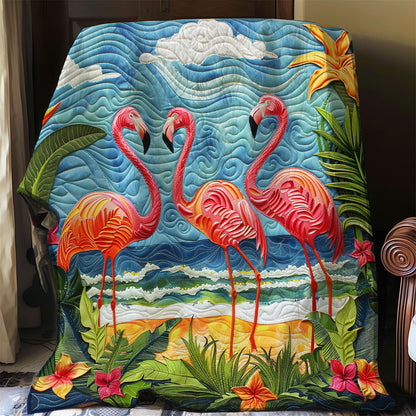 Flamingos And Beach WO2008024CL Quilt