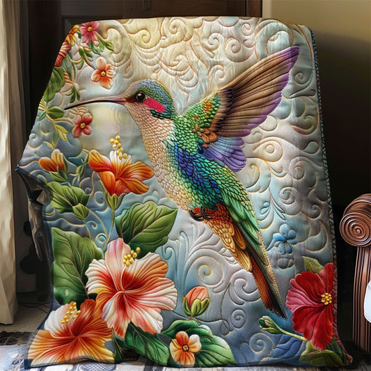 Florals And Hummingbird WO2108002CL Quilt