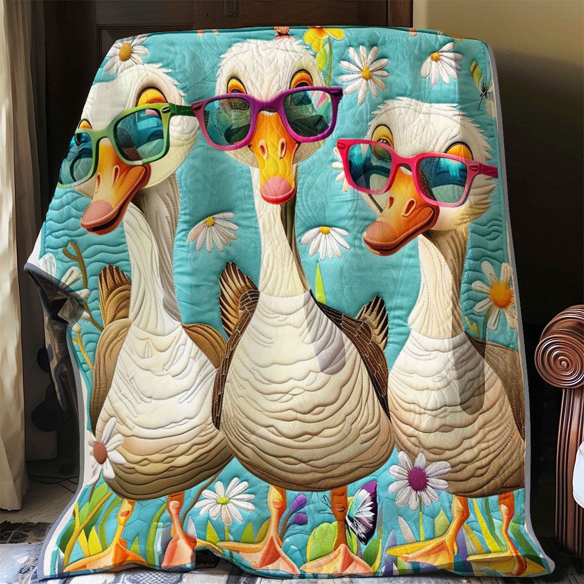 Geese And Colored Glasses WO2108032CL Quilt