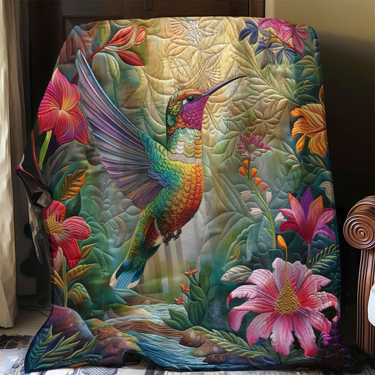 Hummingbird And Flowers WO2908017CL Quilt