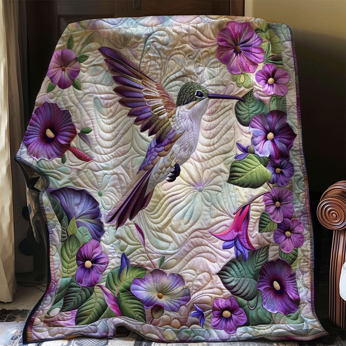 Hummingbird Purple WO2808010CL Quilt