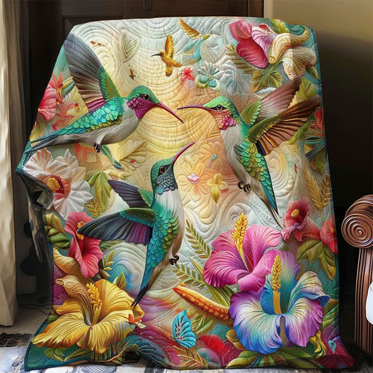 Hummingbird With Flowers WO2308014CL Quilt
