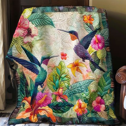 Hummingbirds With Floral WO1508040CL Quilt