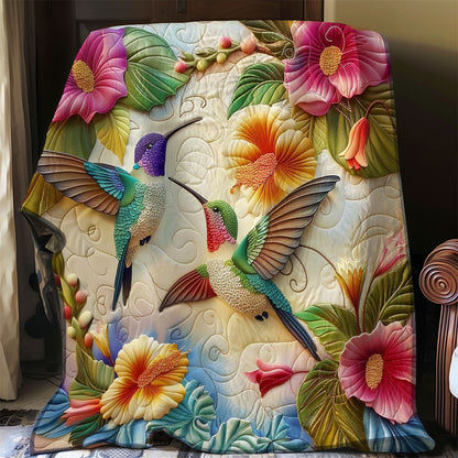 Hummingbirds With Florals WO2308013CL Quilt