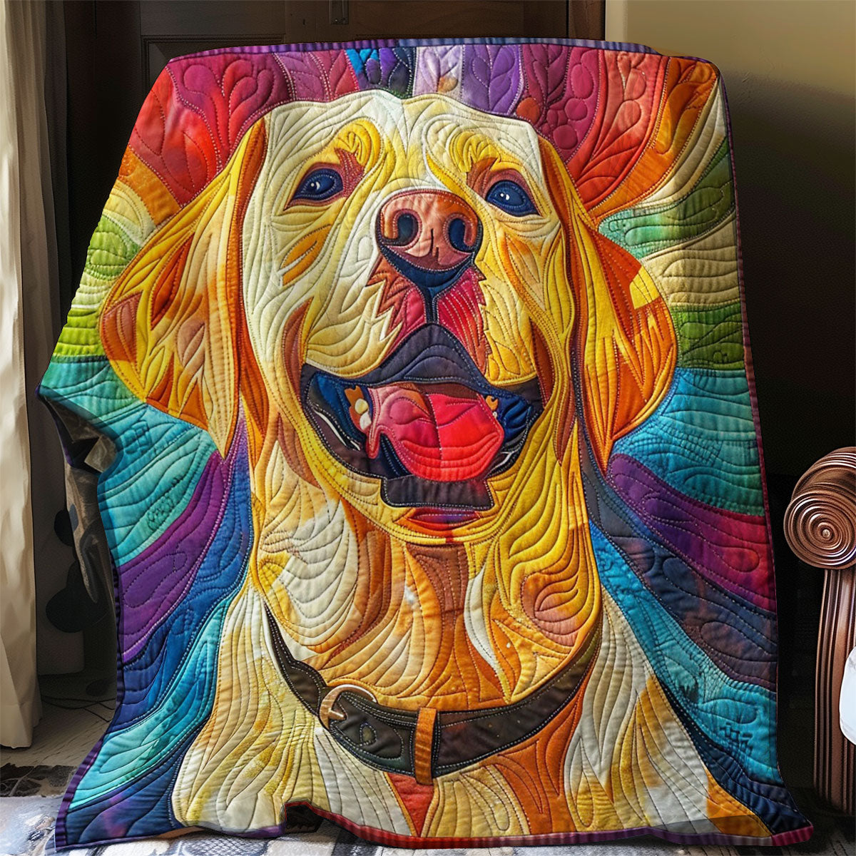 Labrador Rainbow Color WO1508009CL Quilt