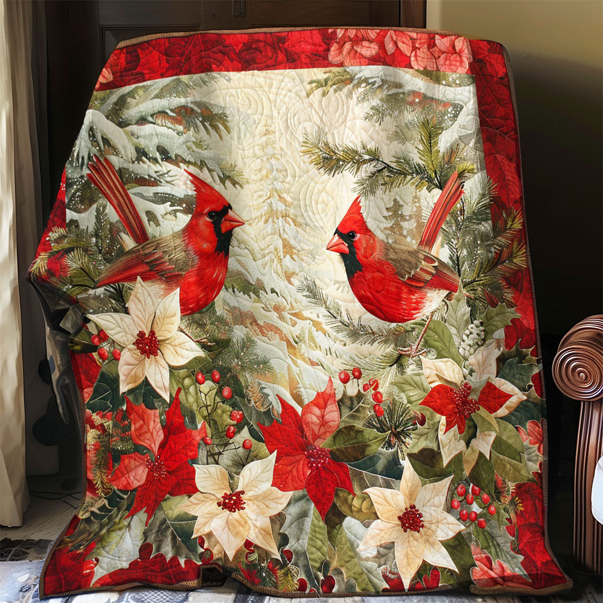 Nature's Cardinal Canvas WO2008009CL Quilt