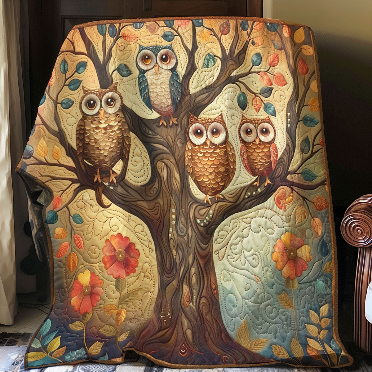 Owls On The Tree WO3008033CL Quilt