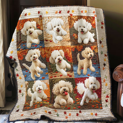 Poodle Running In The Garden WO1608015CL Quilt