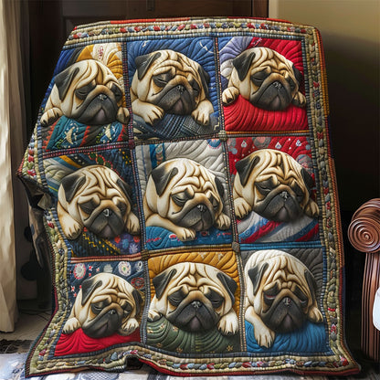 Pug Dogs WO2908041CL Quilt