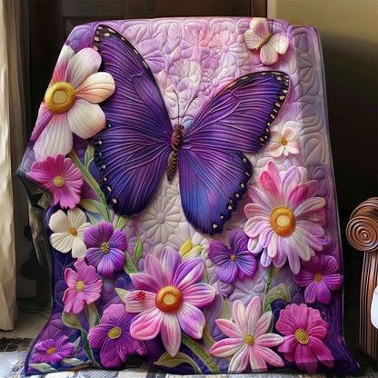 Purple Butterfly And Florals WO2308021CL Quilt