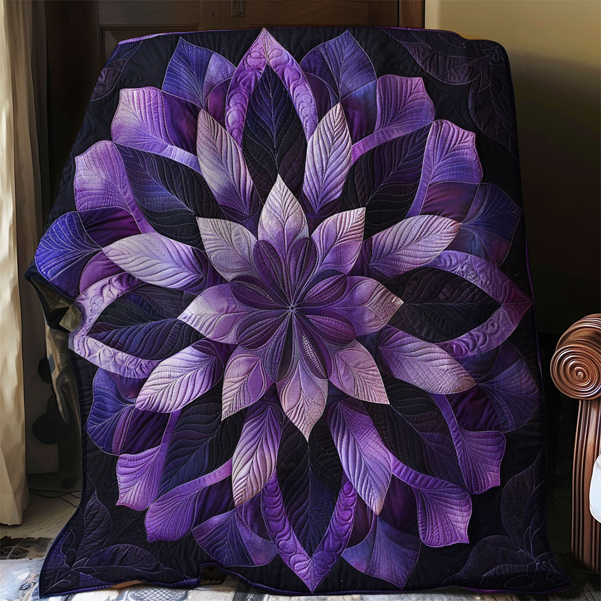 Purple Flower WO2608019CL Quilt