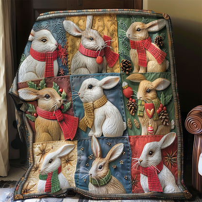 Rabbits And Christmas WO2908074CL Quilt