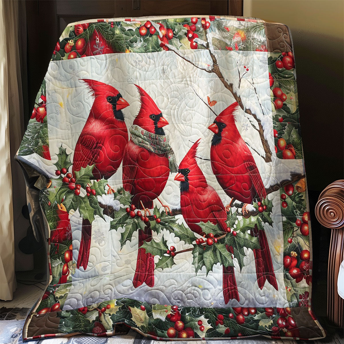 Red Cardinals In The Snow WO2308001CL Quilt