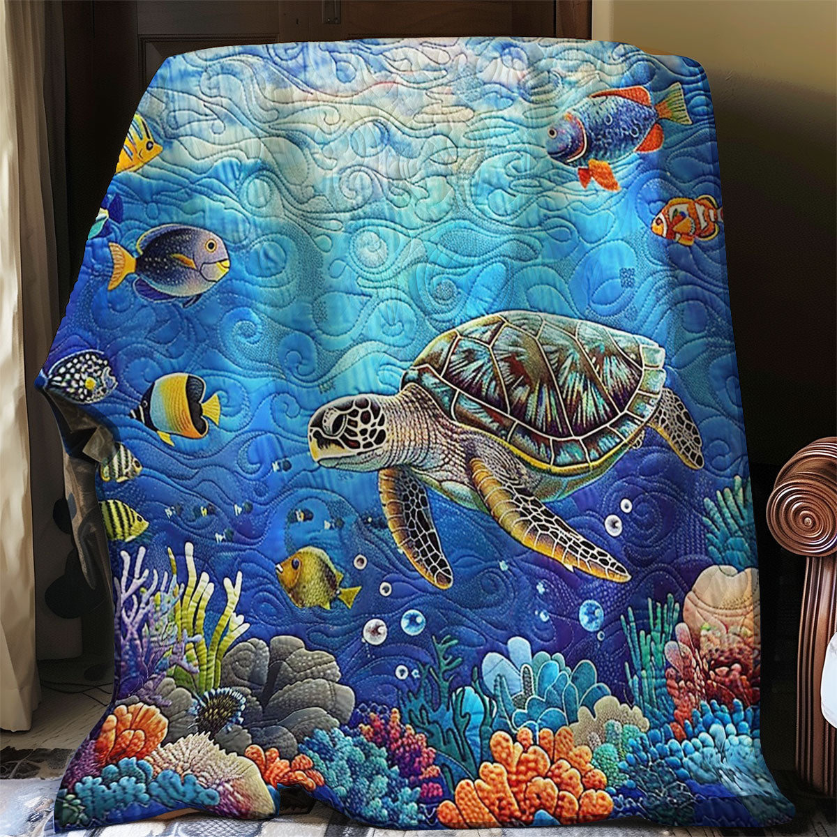 Sea Turtle And Habitat WO1508045CL Quilt