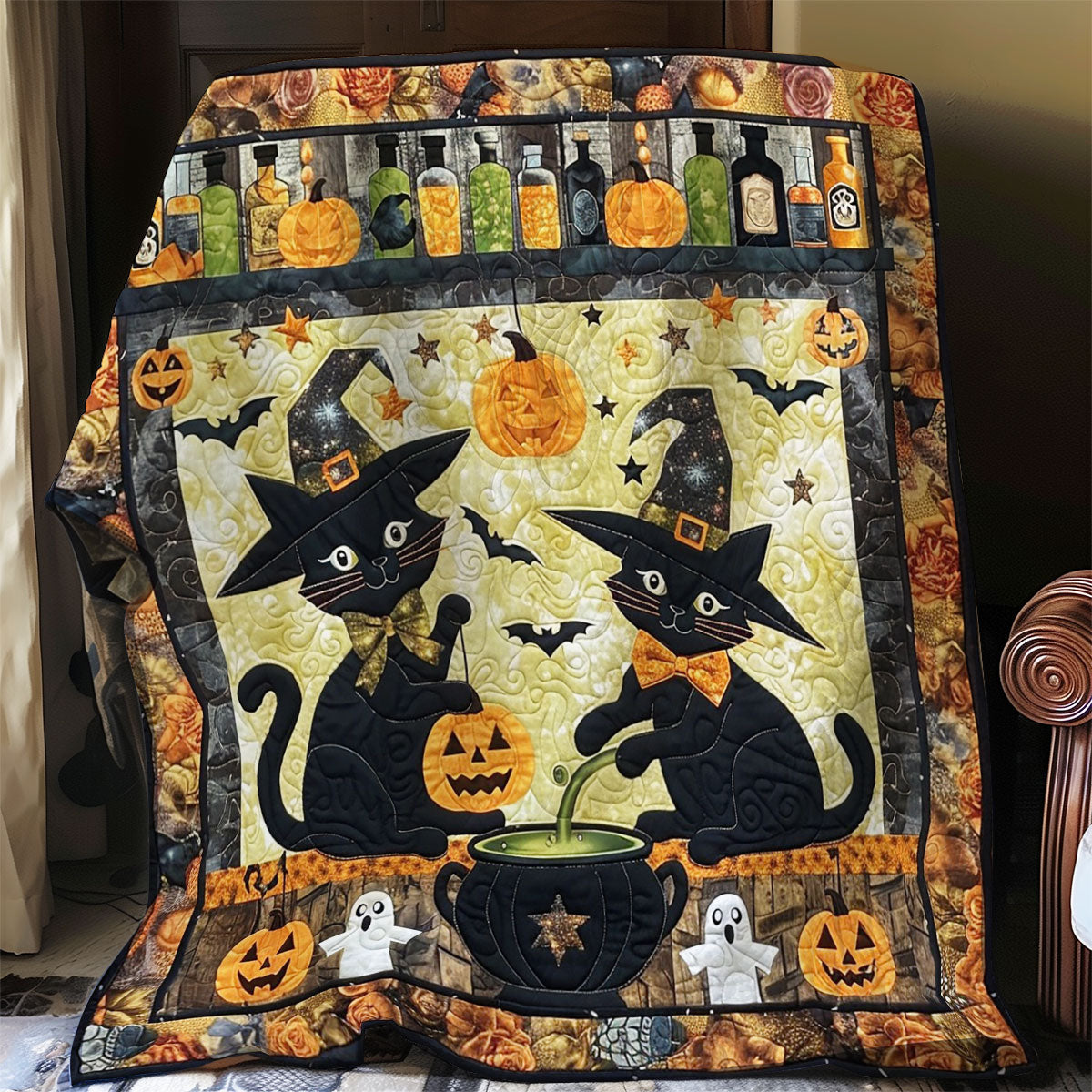 Shadowy Spells Of Black Cats WO1308013CL Quilt