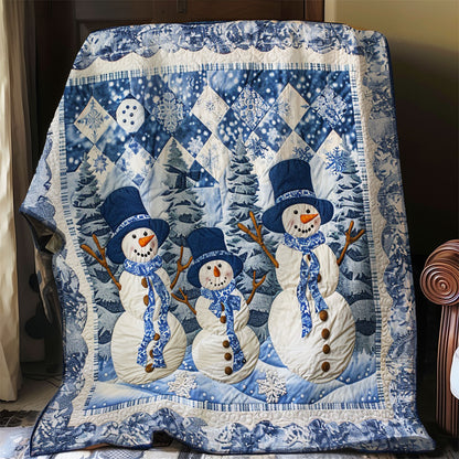 Snowman And Blue Scarf WO2408036CL Quilt