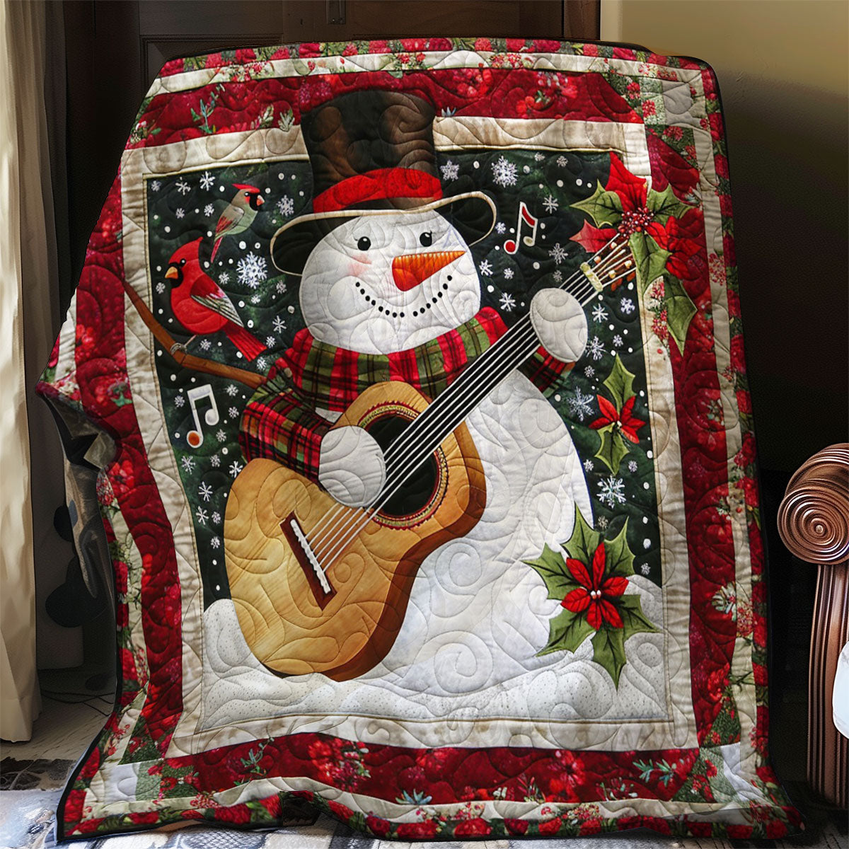 Snowman Playing Guitar WO2608017CL Quilt