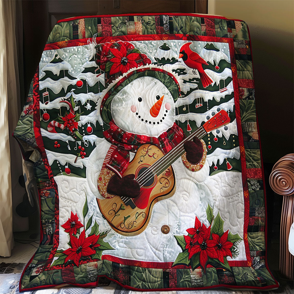 Snowman Playing Guitar WO2608018CL Quilt