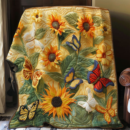 Sunflowers And Butterfly WO2208043CL Quilt