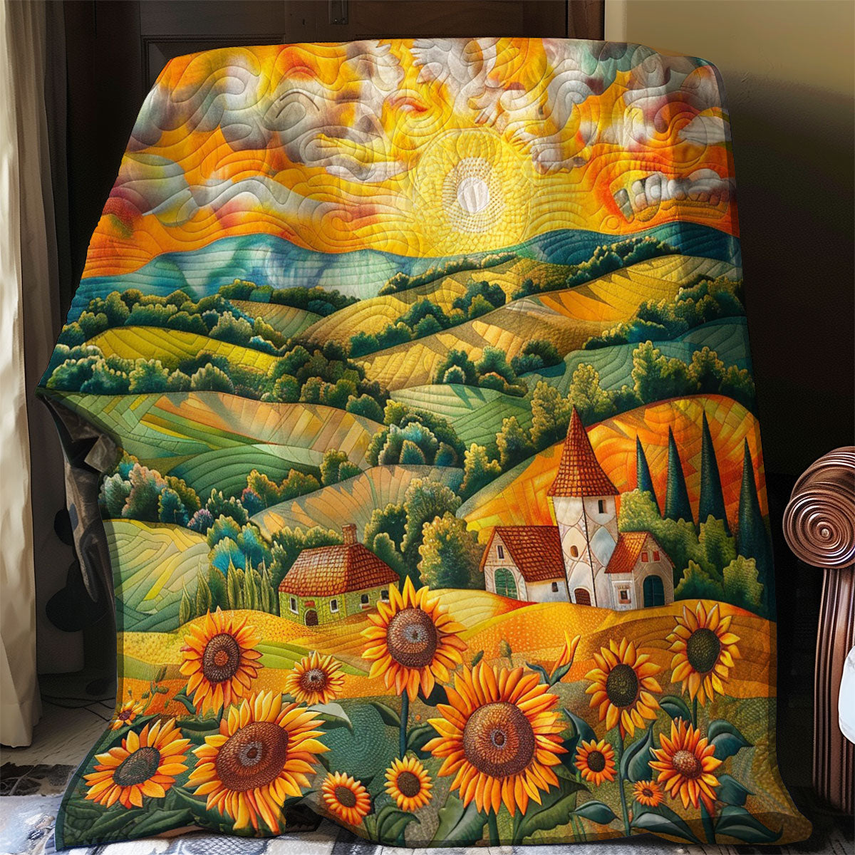 Sunflowers And Sunset WO2807032CL Quilt