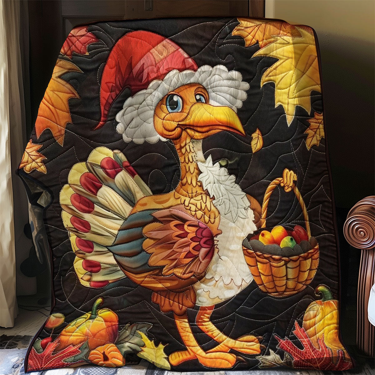 Turkey And Pumpkins WO29080026CL Quilt