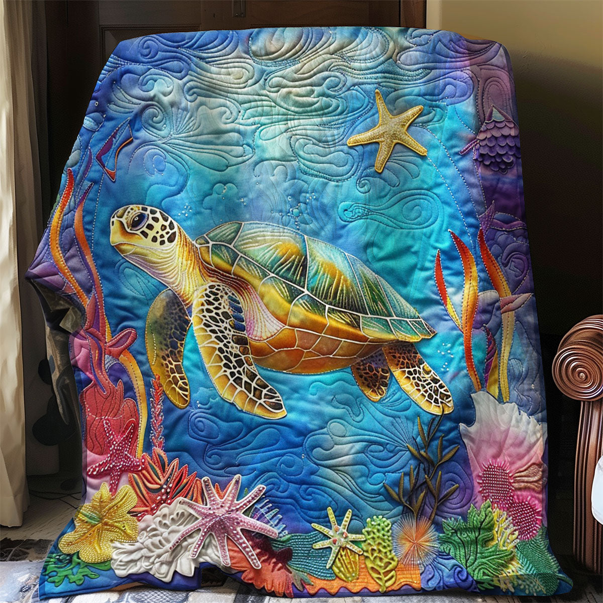 Turle Swimming In Ocean WO2308035CL Quilt