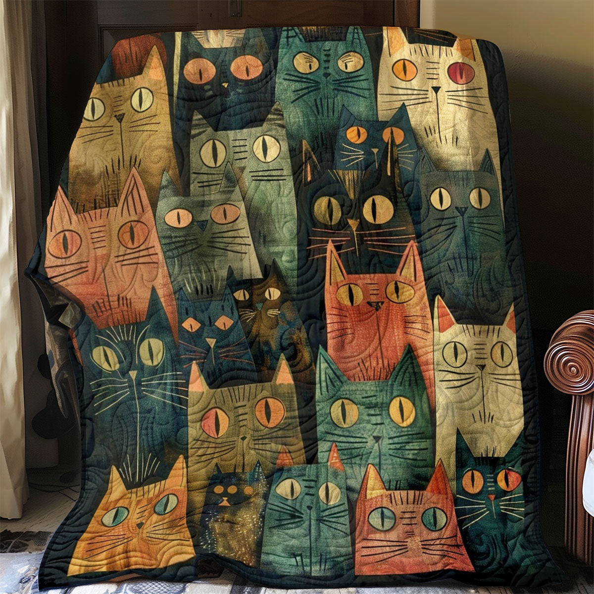 Whimsical Cats WO2608027CL Quilt