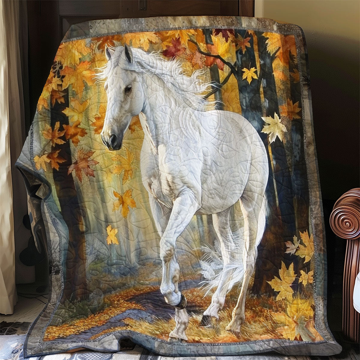 White Horse And Autumn WO2408043CL Quilt