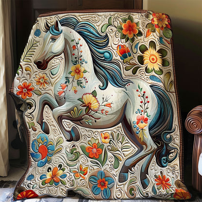 White Horse And Floral WO28080026CL Quilt