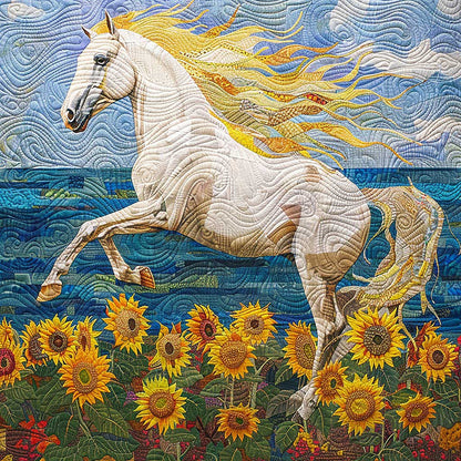 Horse And Flowers WM1008035CL Quilt