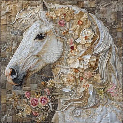 Horse And Flowers WM2008048CL Quilt