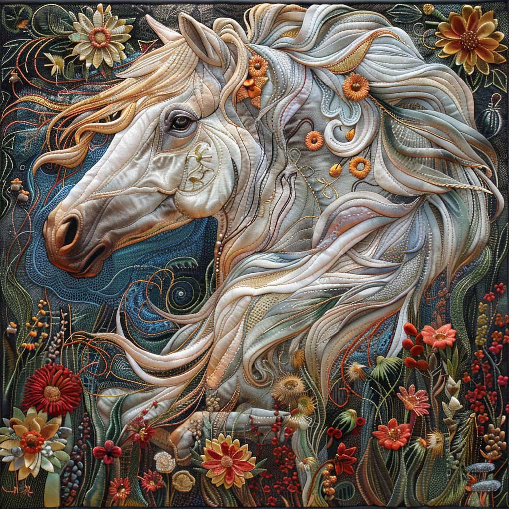 Horse Flowing Mane WM3008034CL Quilt