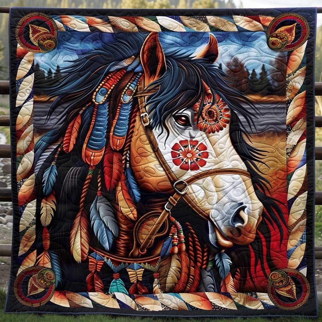 Horse Native American WJ0609015CL Quilt