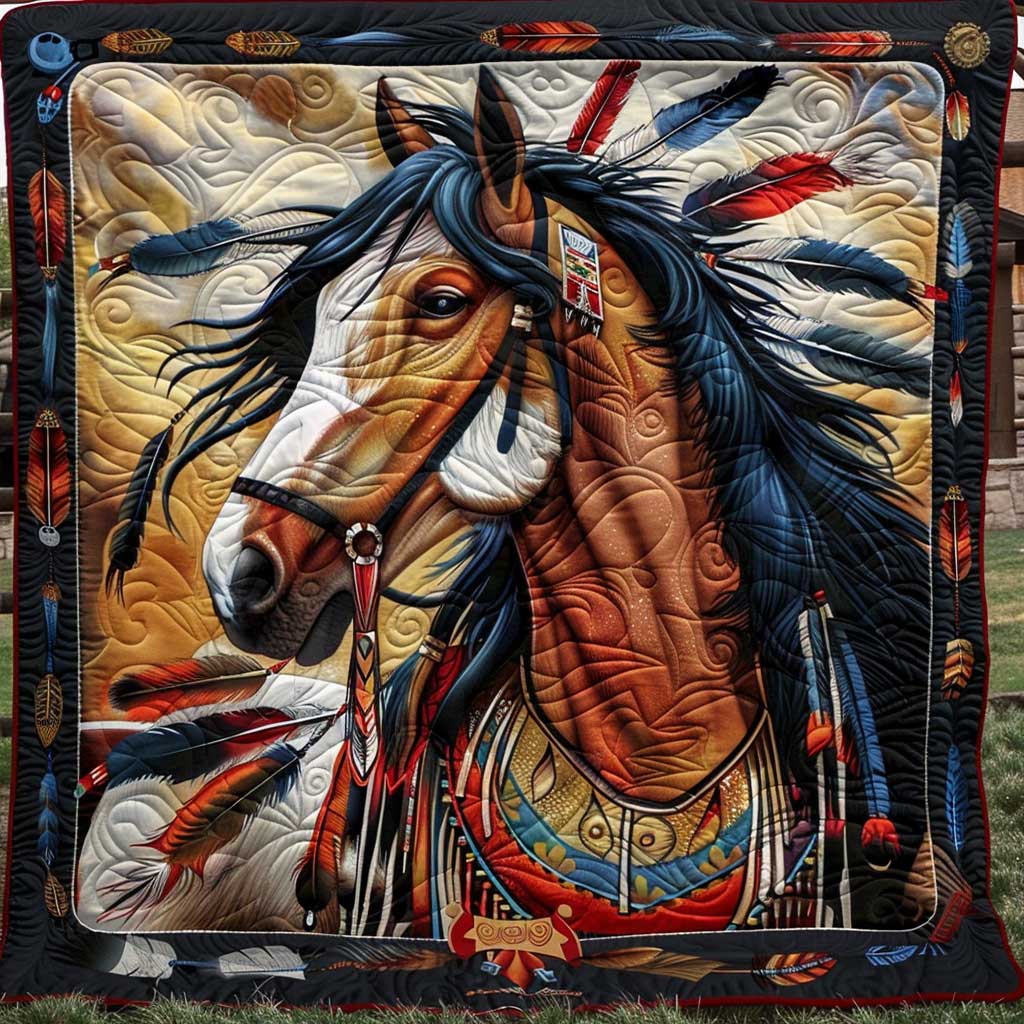 Horse Native American WJ1009018CL Quilt