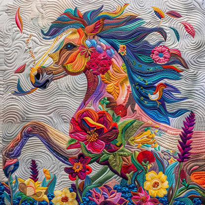 Horse Flowers WM2907001CL Quilt