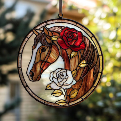 Horse Rose WX0901102CL Suncatcher