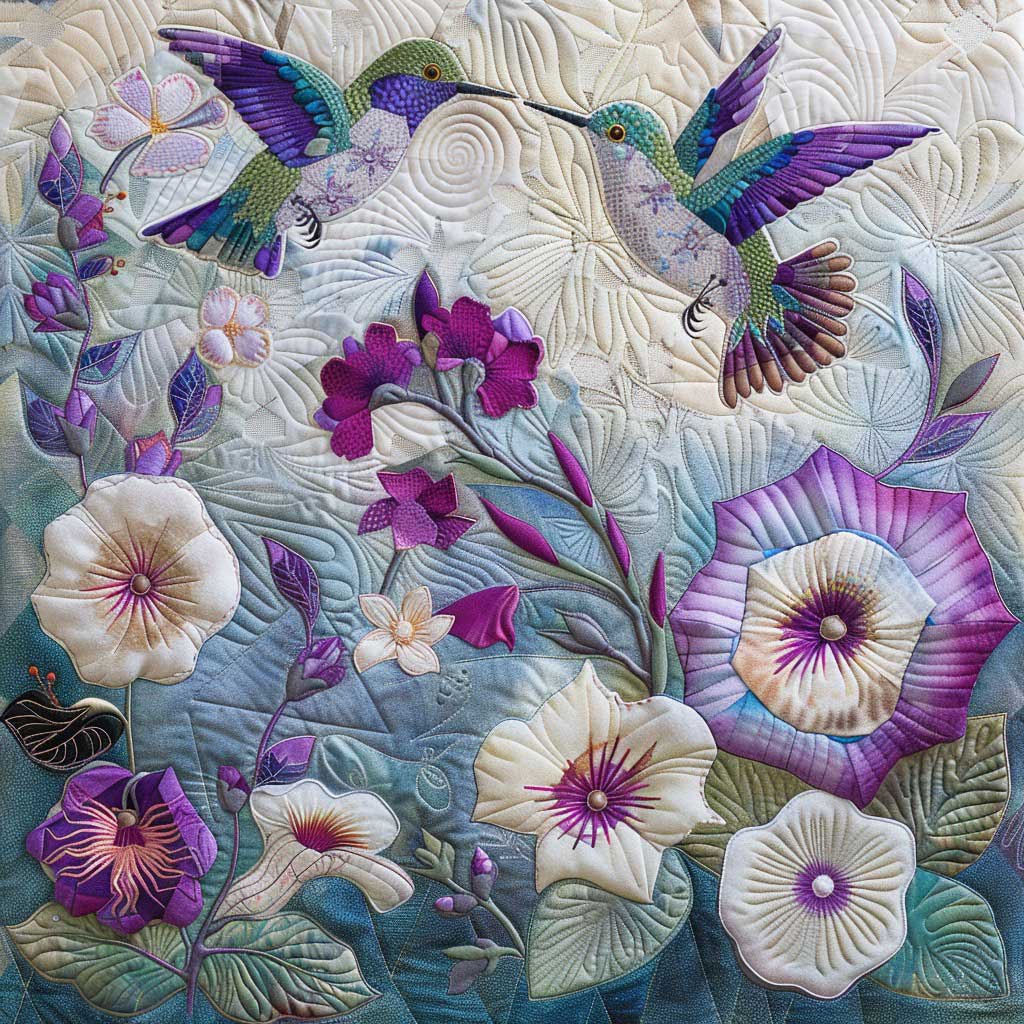Hummingbird Couple WM3008008CL Quilt