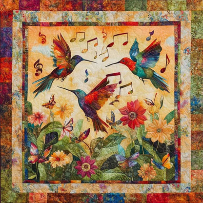 Hummingbirds And Music Garden WM3107002CL Quilt