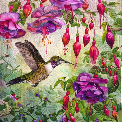 Hummingbirds And Pink Morning WM1308024CL Quilt