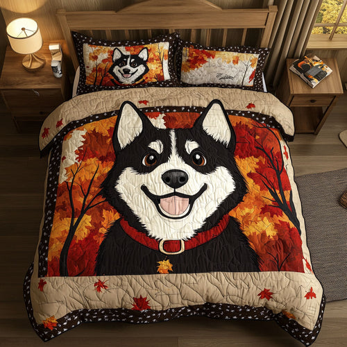 Husky in the Leaves YR2701024CL Duvet Cover Set