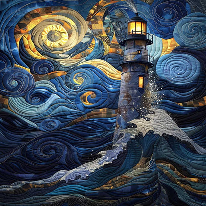 Lighthouse In The Starry Night WJ2008023CL Quilt