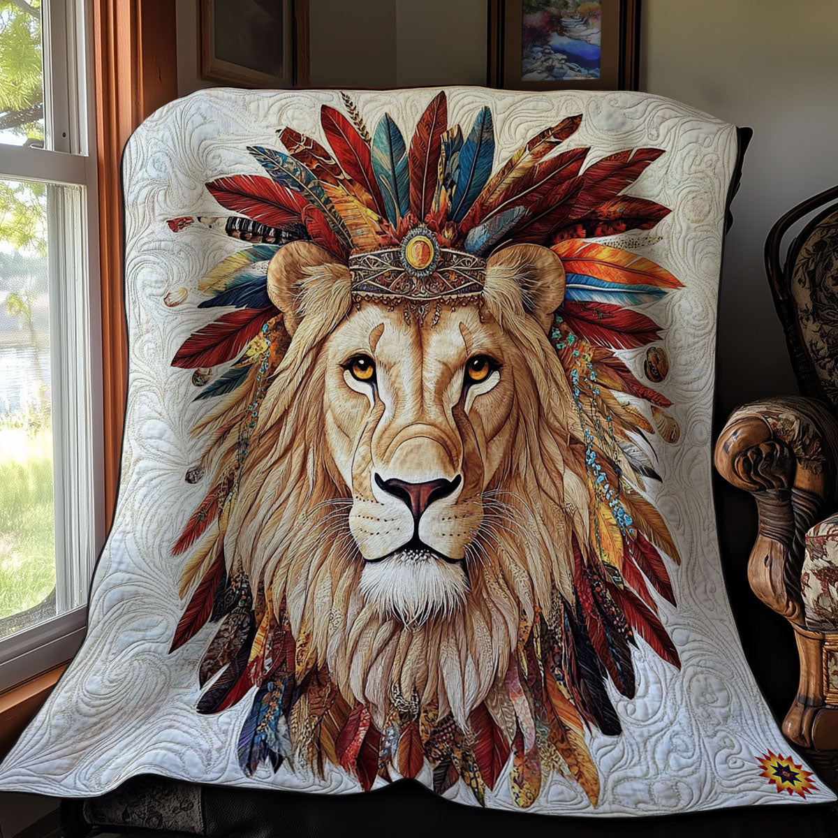 Lion Native American WY2911038CL Quilt