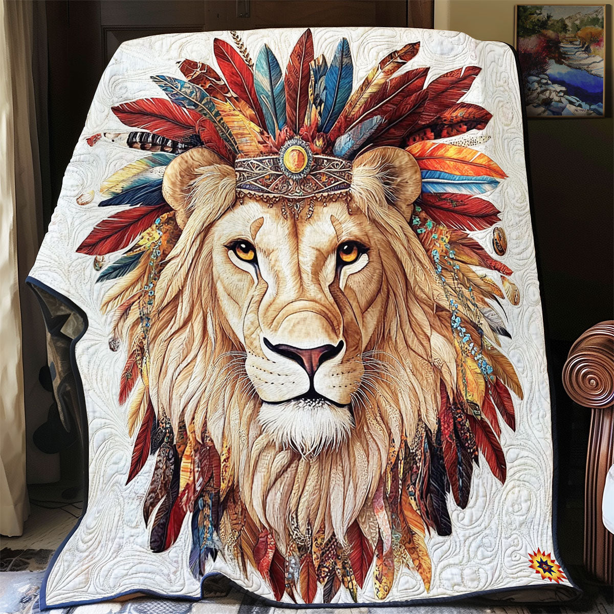 Lion Native American WY2911038CL Quilt