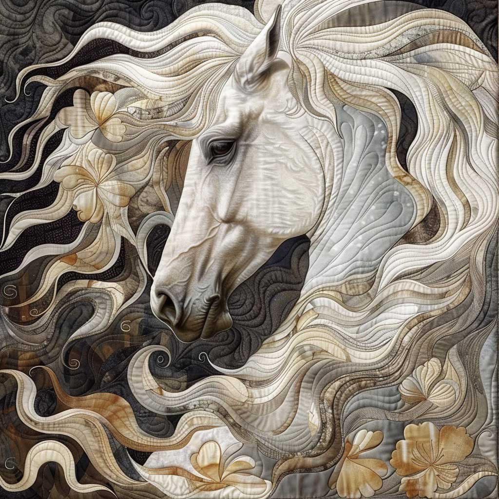 Lively White Horse WM2308002CL Quilt