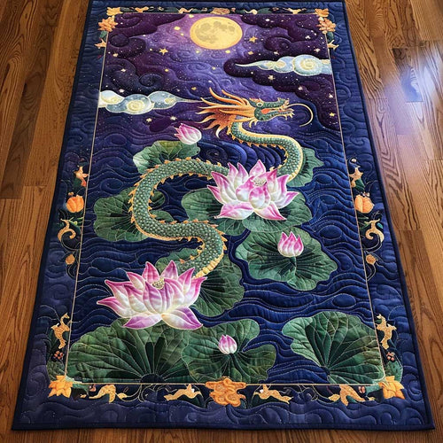 Lotus Dragon WJ1609047CL Quilted Table Runner