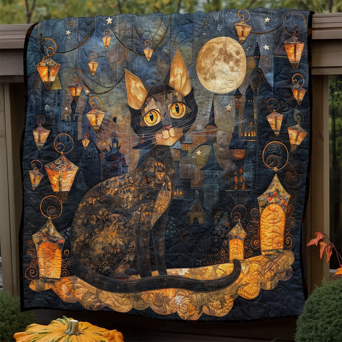 Cat In Night WM2608008CL Quilt