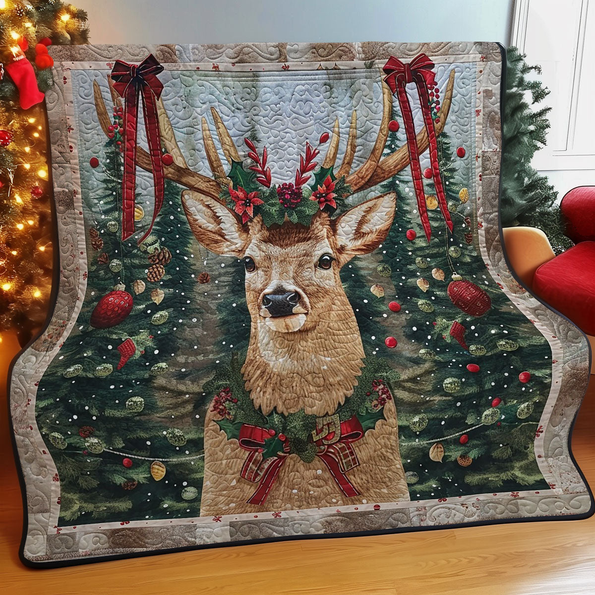 Christmas Deer Decor WM2808096CL Quilt